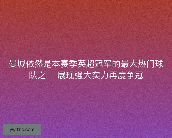 曼城依然是本赛季英超冠军的最大热门球队之一 展现强大实力再度争冠