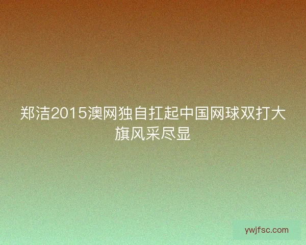 郑洁2015澳网独自扛起中国网球双打大旗风采尽显